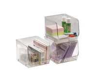 InterDesign Clear Plastic Stackable Storage Bin 6 L x 5.25 H x 6.25 W in.