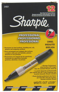 Sharpie 34801 Black Professional Permanent Markers (Pack of 12)