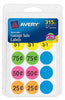 Avery 06725 3/4 Round Removable Garage Sale Labels Assorted Colors (Pack of 6)