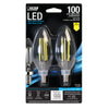 Feit Electric Blunt Tip E12 (Candelabra) LED Bulb Daylight 100 Watt Equivalence 2 pk