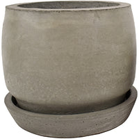 Planter With Tray, Fiber Cement, 6.5 x 6-In. (Pack of 2)