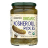 Woodstock Organic Kosher Whole Dill Pickles - Case of 6 - 24 OZ