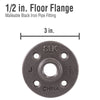 Pipe Decor 1/2 in.   FPT  T X 1/2 in.   D FPT  Black Malleable Iron Floor Flange