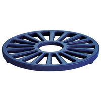 7 in Enameled Cast-Iron Series 1000 Round Trivet - Gradated Cobalt