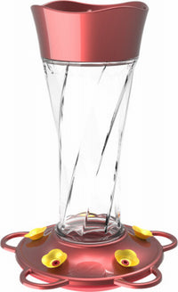 Hummingbird Feeder, Glass Twist, 11-oz.