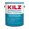 KILZ Kitchen & Bath White Flat Water-Based Primer and Sealer 1 gal (Pack of 4)