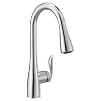 Chrome one-handle high arc pulldown kitchen faucet