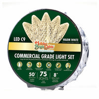 LED Christmas Lights, Commercial Grade, Warm White, C9, 75-Ct. Reel