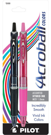 Pilot 31818 1.0mm Medium Point Acroball Pen Assorted Colors 2 Count