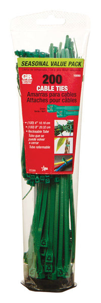 Gardner Bender  4, 8  L Green  Cable Tie  200 pk