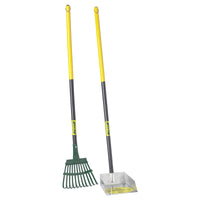 Flexrake 38 in. 11 Tine Steel Rake/Scoop Set Wood Handle