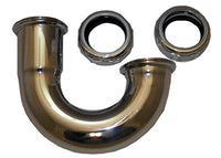 Lavatory Drain J-Bend, Chrome-Plated Brass, 1-1/4-In. O.D.