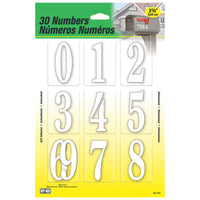 Hy-Ko MM-200W 2-3/8" White Self-Adhesive Packaged Numbers