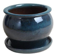 Studio Planter, Drip Blue Ceramic, 4-In. (Pack of 8)