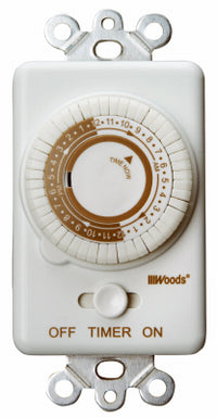 Woods  Indoor  Wall Switch Timer  120 volt White