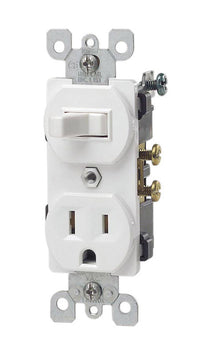 Leviton 15 amps Combination Switch White 1 pk