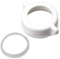 Slip Joint Nut & Washer, White Plastic, 1.25 O.D. (Pack of 5)