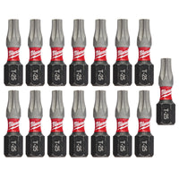 Milwaukee  SHOCKWAVE  Torx  T25   x 1 in. L Impact Insert Bit Set  Steel  15 pc.