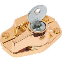 Prime-Line  Brass-Plated  Die-Cast Zinc  Keyed Window Sash Lock  1 pk