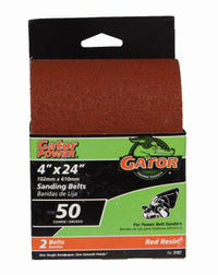 Gator 24 in. L X 4 in. W Aluminum Oxide Sanding Belt 50 Grit Coarse 2 pc