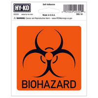 Hy-Ko English Orange Biohazard Decal 5 in. H x 4 in. W (Pack of 10)