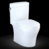 TOTO® Aquia IV® Cube Two-Piece Elongated Dual Flush 1.28 and 0.8 GPF Universal Height Toilet with CEFIONTECT®, WASHLET®+ Ready, Cotton White - MS436124CEMFG#01