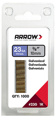 Arrow Fastener 3/8 in.   23 Ga. Straight Strip Pin Nails Smooth Shank 1,000 pk