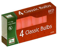 Christmas Lights Replacement Bulb, C7, Red Ceramic, 4-Pk.