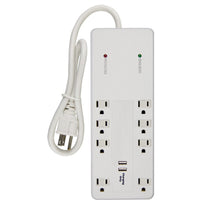 Surge Protector, 8-Outlet, White