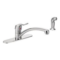 Chrome one-handle kitchen faucet