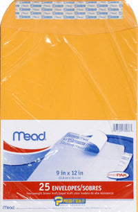 Meadwestvaco 76086 9 X 12 Heavyweight Kraft Press-It-Seal-It Envelopes 25 Ct