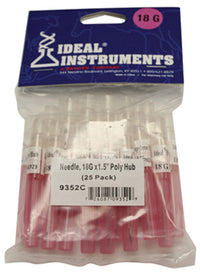 Livestock Injection Needles, Disposable, 1-1/2-In. Poly Hub, 18-Ga., 25-Pk.