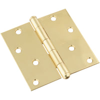 National Hardware 4 in. L Brass-Plated Door Hinge (Pack of 5)