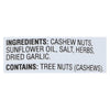 Sunshine Nut Company Cashews - Herbed - Roasted - Case of 6 - 7 oz