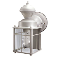 Heath Zenith White Motion-Sensing Incandescent Wall Lantern