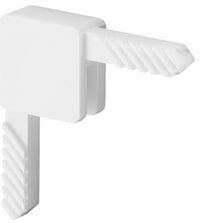 Window Sash Corner, "C", Square, White Plastic, 20-Pk.