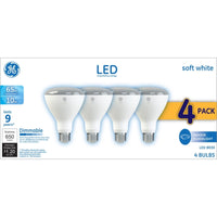 GE  R30  E26 (Medium)  LED Bulb  Soft White  65 Watt Equivalence 4 pk