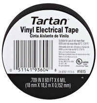 3M Tartan 11/16 In. W X 60 Ft. L Black Vinyl Electrical Tape