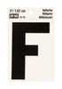 Hy-Ko 3 in. Reflective Black Vinyl Letter F Self-Adhesive 1 pc. (Pack of 10)