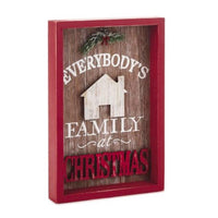 Hallmark Red/White Everybodys Family at Christmas Sign Tabletop Dr (Pack of 4).