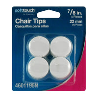 Softtouch Rubber Leg Tip White Round 7/8 in. W X 7/8 in. L 4 pk