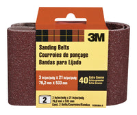 3M  21 inch in. L x 3 in. W Ceramic  Sanding Belt  40 Grit Extra Coarse  2 pc.