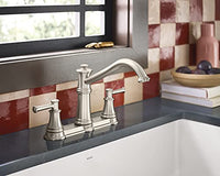 Spot resist stainless two-handle high arc kitchen faucet