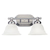 Westinghouse  2  Brushed Nickel  White  Wall Sconce