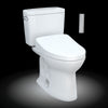 TOTO® Drake® WASHLET®+ Two-Piece Elongated 1.6 GPF Universal Height TORNADO FLUSH® Toilet with S500e Bidet Seat, Cotton White - MW7763046CSFG#01