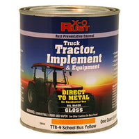 Rust-Preventative Paint & Primer, Direct to Metal, Truck, Tractor, Implement & Equipment, School Bus Yellow, 1-Qt.