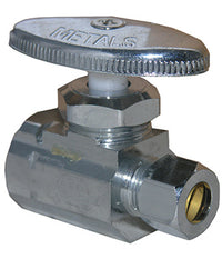 Straight Valve, Chrome 1/2-In. Female Pipe Thread Inlet x 3/8-In. O.D. Compression Outlet