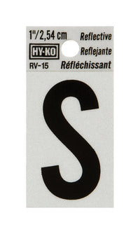 Hy-Ko 1 in. Reflective Black Vinyl Letter S Self-Adhesive 1 pc. (Pack of 10)