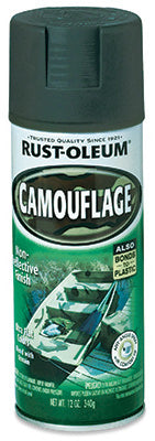 Rust-Oleum Specialty Flat Deep Forest Green Camouflage Spray Paint 12 oz. (Pack of 6)