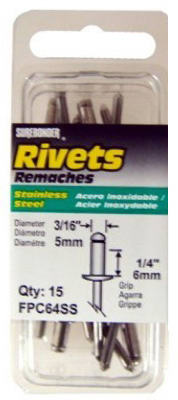 15-Pack Medium Stainless-Steel Rivets